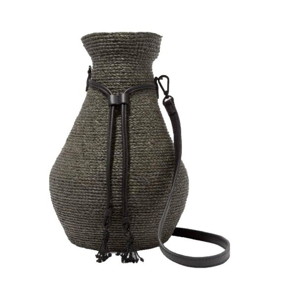 Helen Kaminski x Albus Lumen figura leather trimmed raffia handbag - Picture 13 of 13